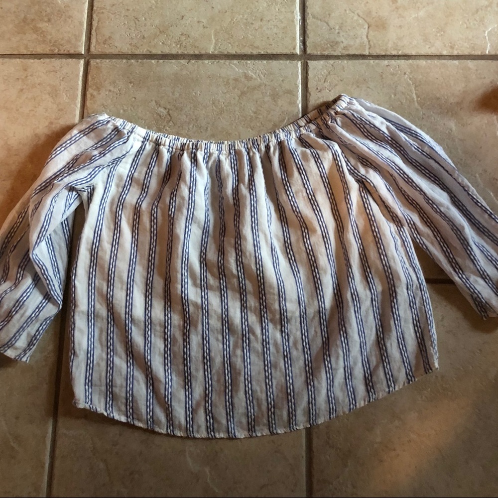 Striped off the shoulder top